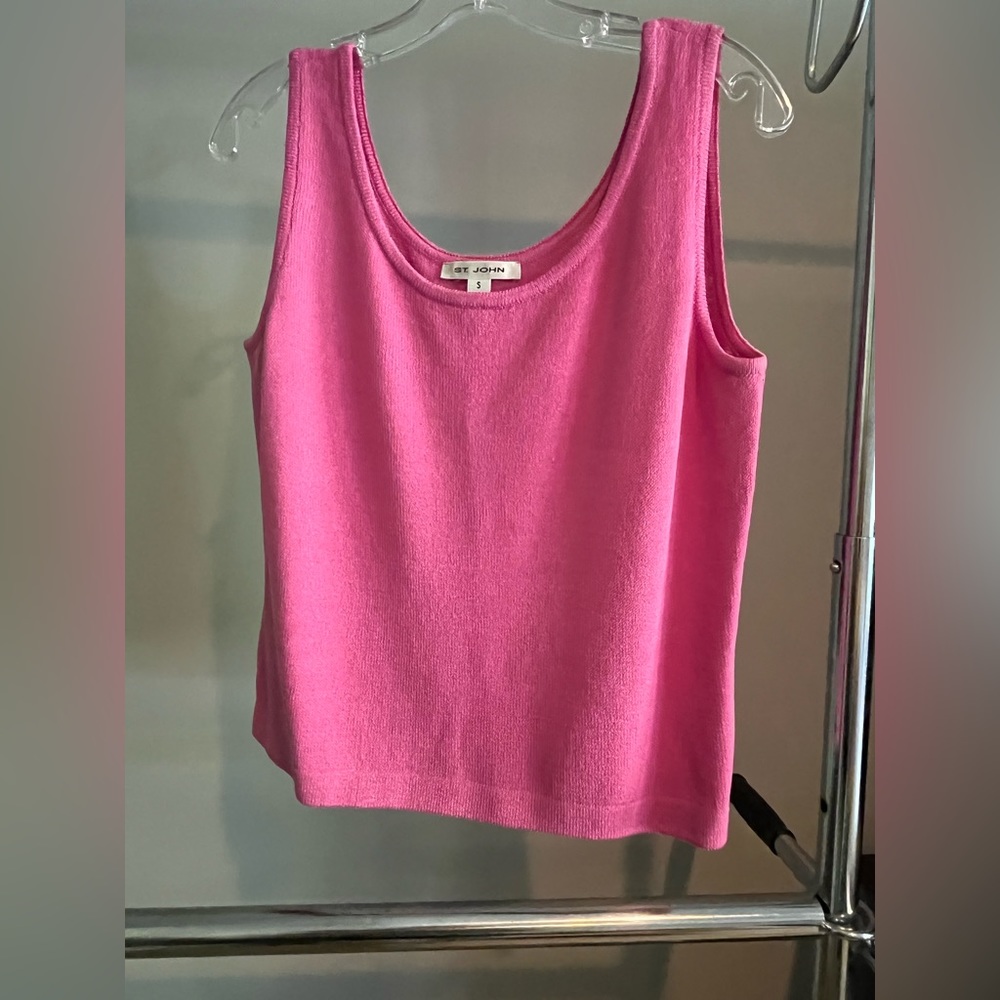 St. John knit crop tank.  Bright pink.  Small